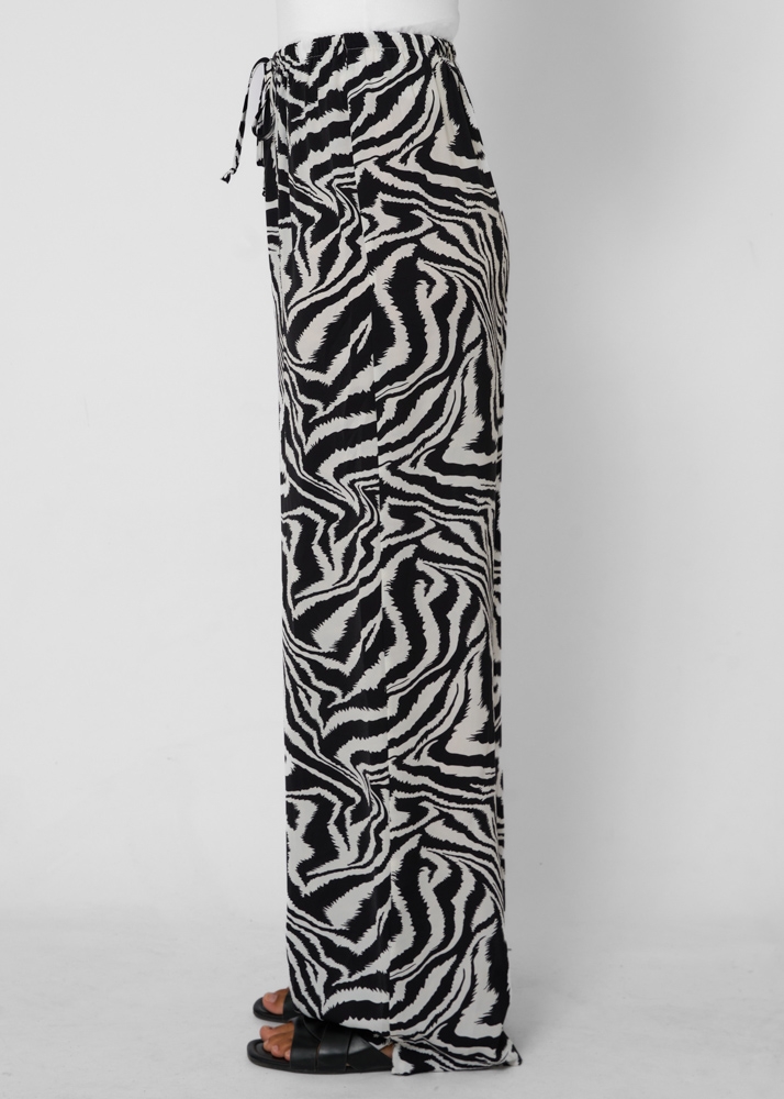 Mila zebra broek zwart