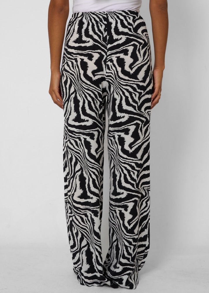 Mila zebra broek zwart