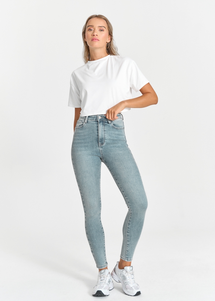 Skinny jeans sea blauw