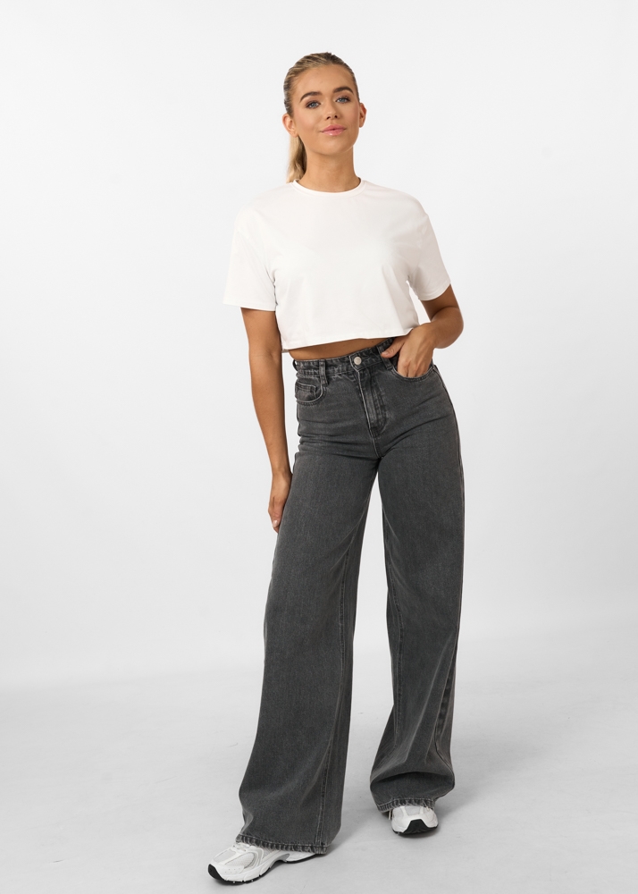 Wide leg jeans grijs