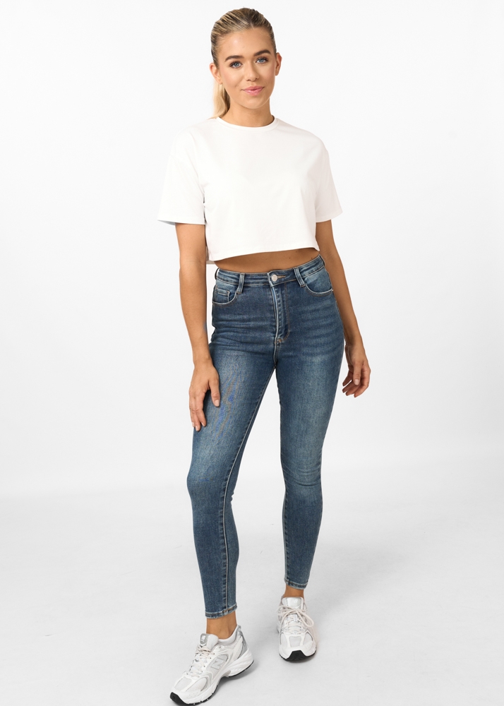 Skinny jeans royal blauw