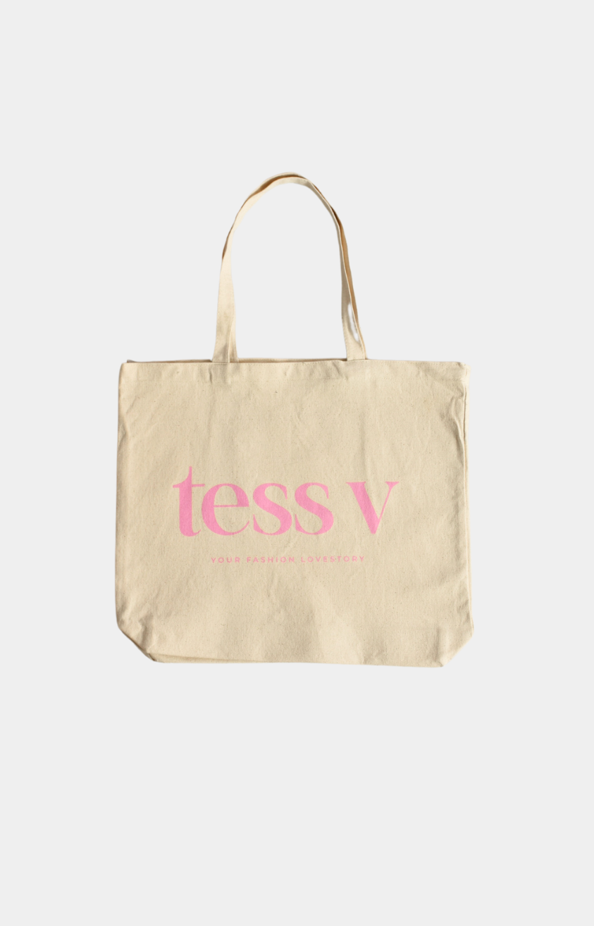 Tess v canvas tas creme