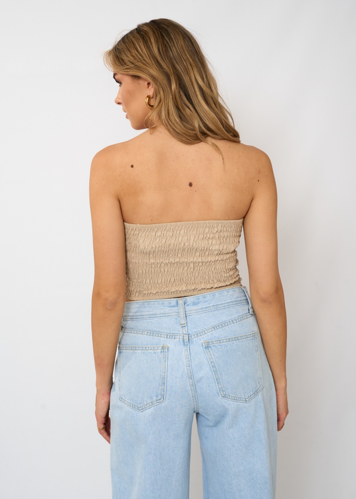 Maartje strapless top beige