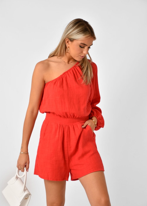 Livia playsuit rood zwart M L 262034 zwart M L