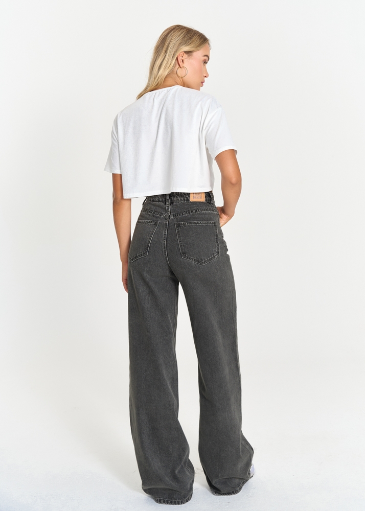 Wide leg jeans grijs