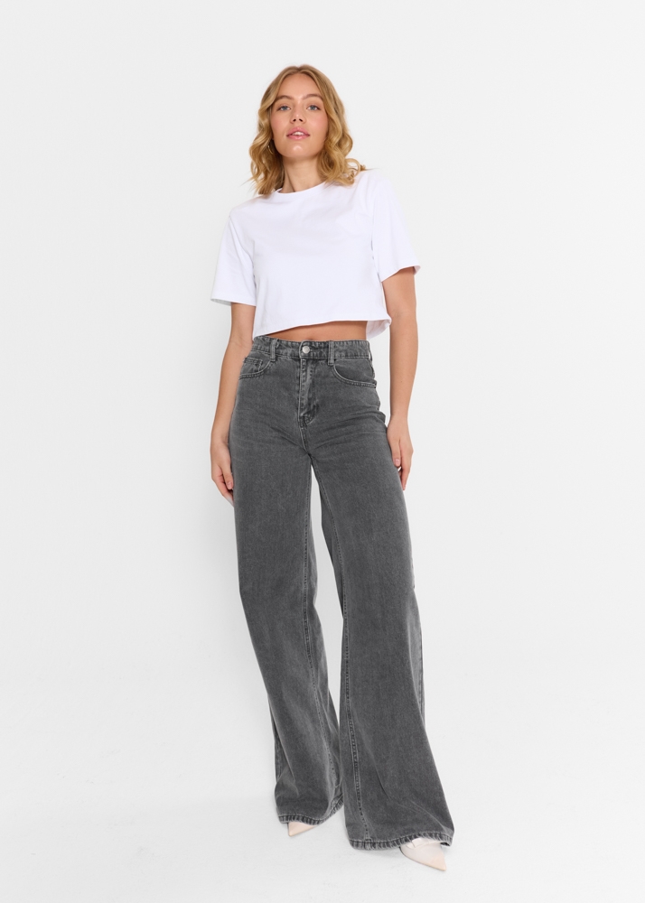 Wide leg jeans grijs