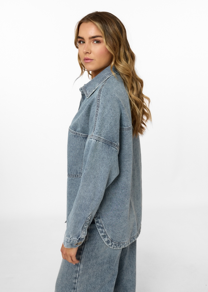 Oversized denim blouse