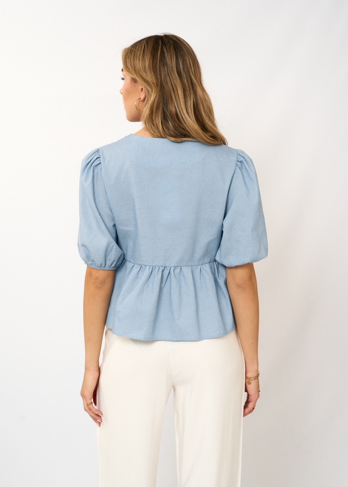 Yara top blauw