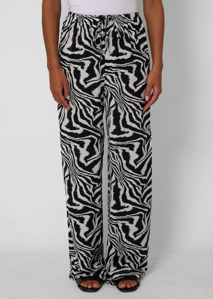 Mila zebra broek zwart