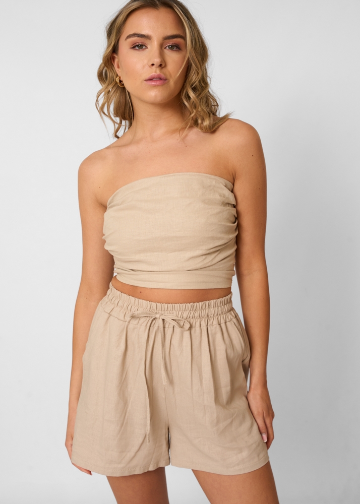 Maartje strapless top beige