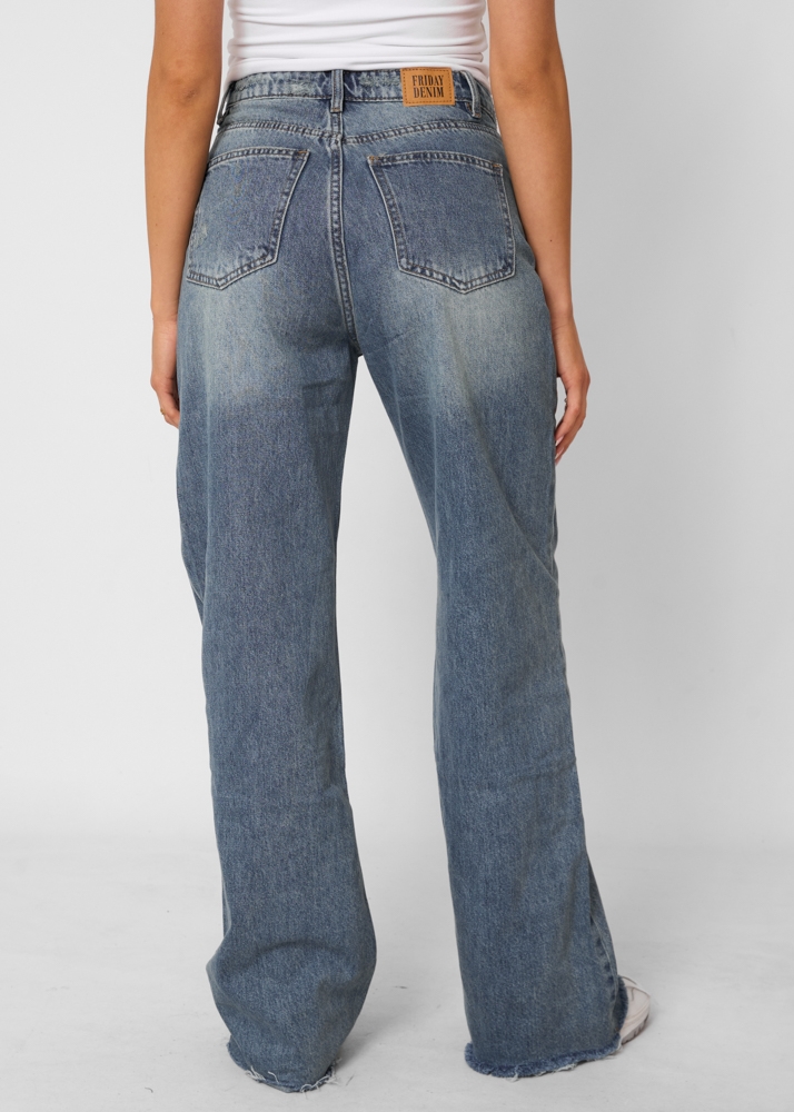 Straight leg jeans vintage donkerblauw