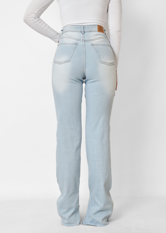 Split jeans stretch lichtblauw