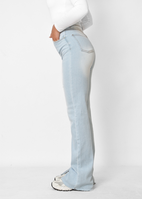 Split jeans stretch lichtblauw