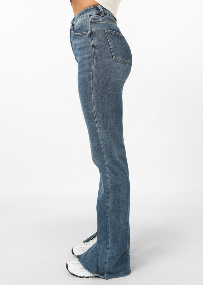 Split jeans stretch ocean blauw