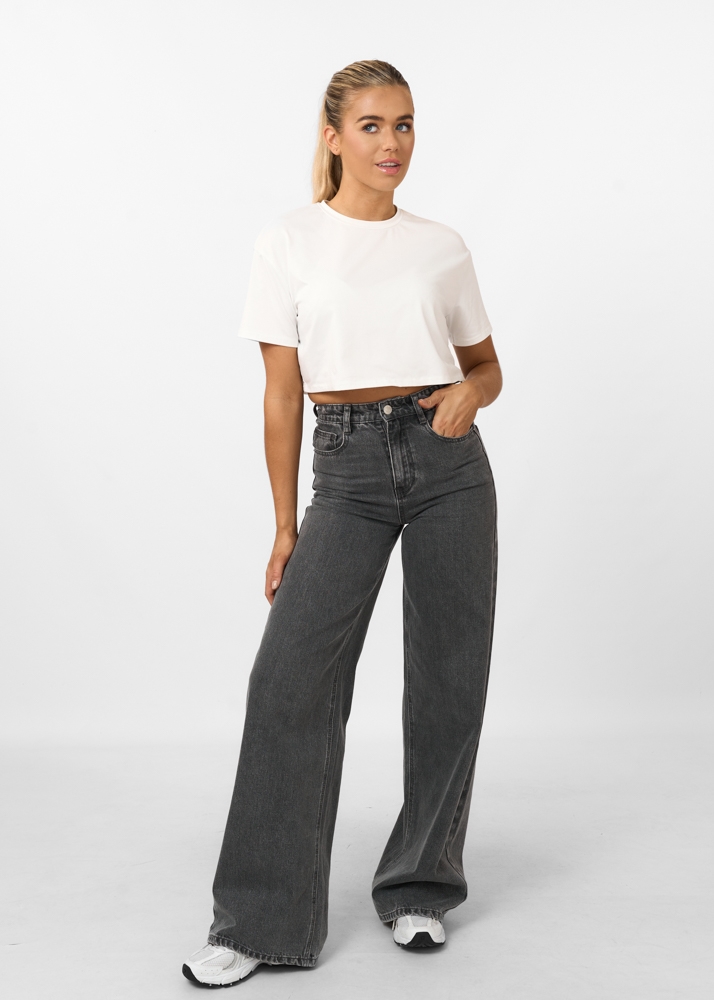 Wide leg jeans grijs