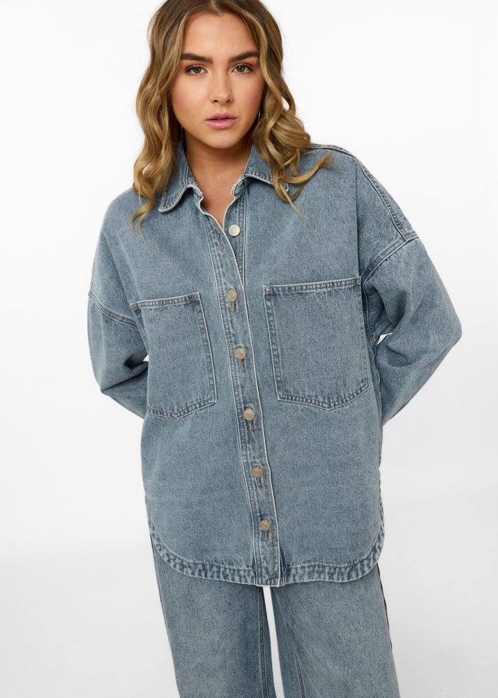 Oversized denim blouse