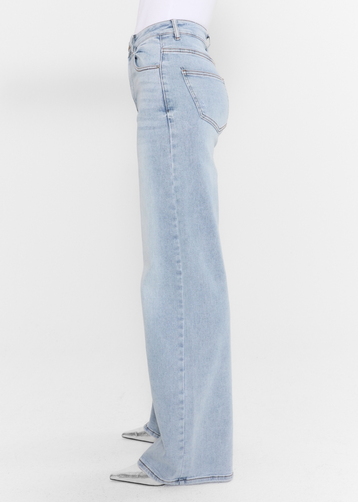 Wide leg stretch sky blauw