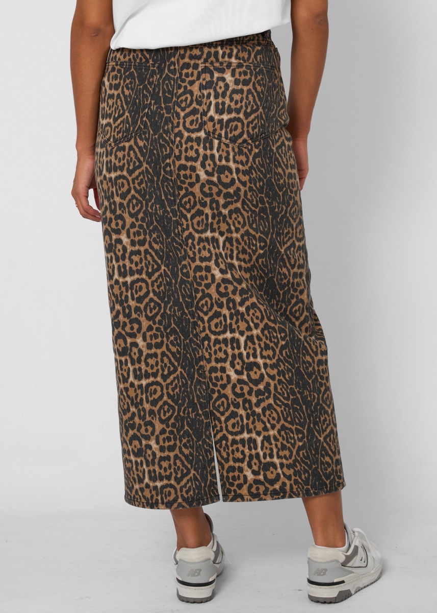 Hilde midi rok leopard