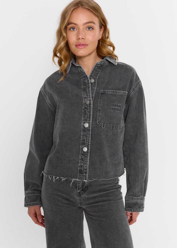 Denim blouse grijs