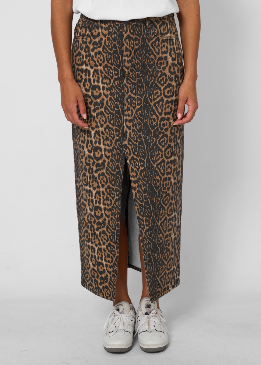 Hilde midi rok leopard