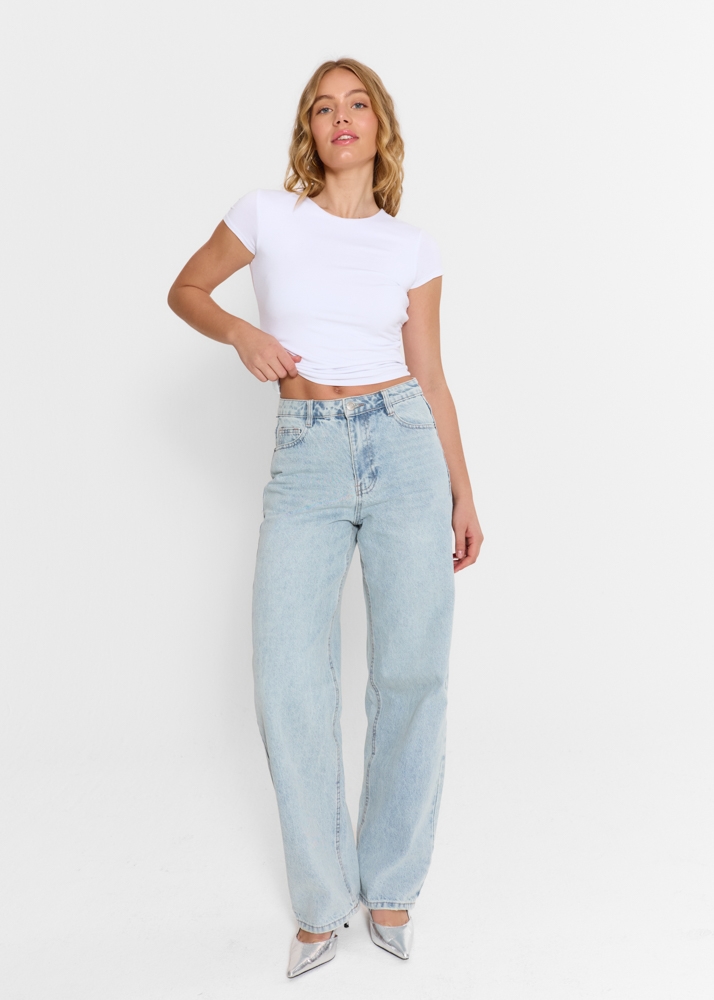 Loose fit jeans water blauw