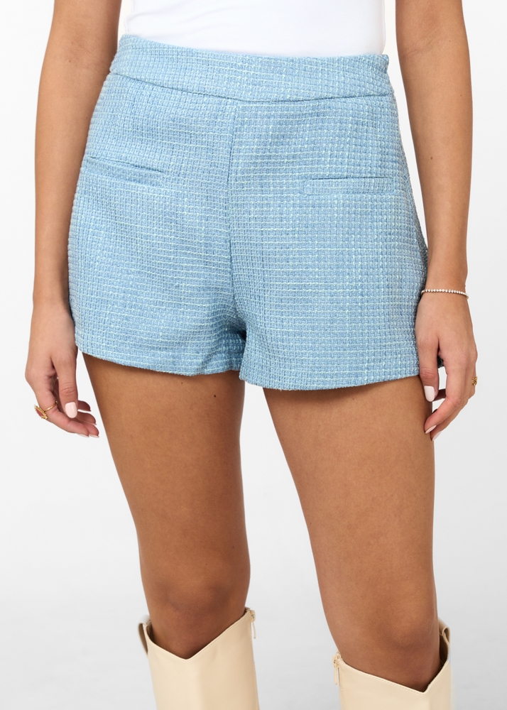 Mia tweed short blauw