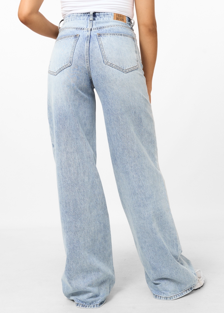 Wide leg jeans sky blauw