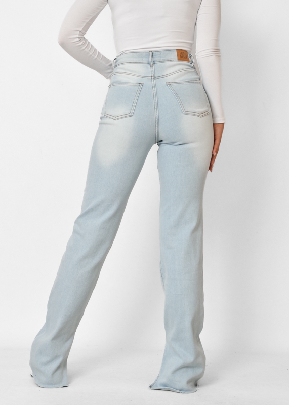 Split jeans stretch lichtblauw