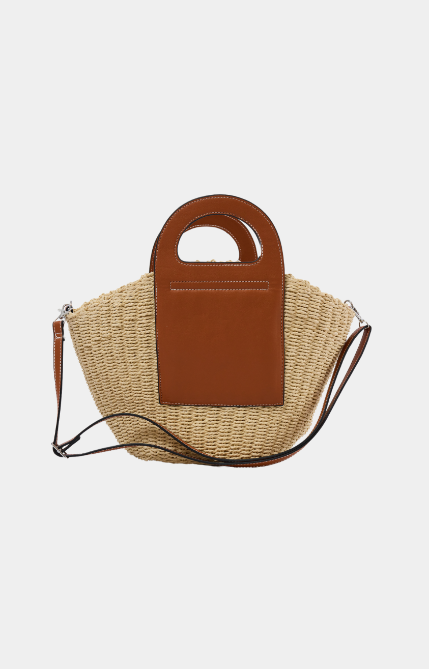 Olivia rieten tas creme